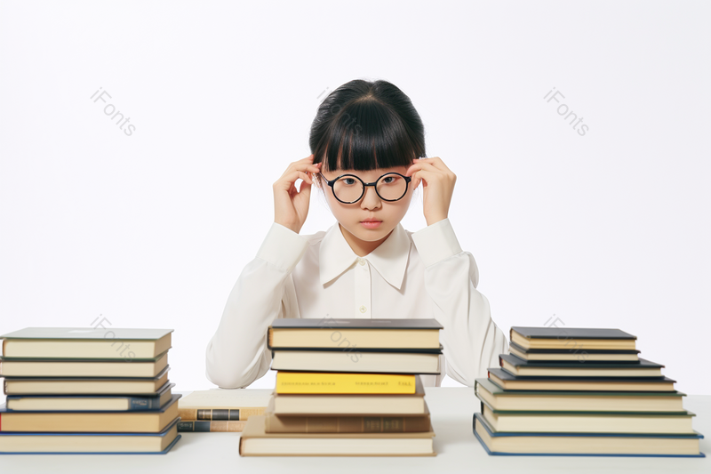 亚洲人爱眼日读书中学生眼睛近视疲劳,高清,摄影图,摄影图片,图片大全,摄影图免费下载